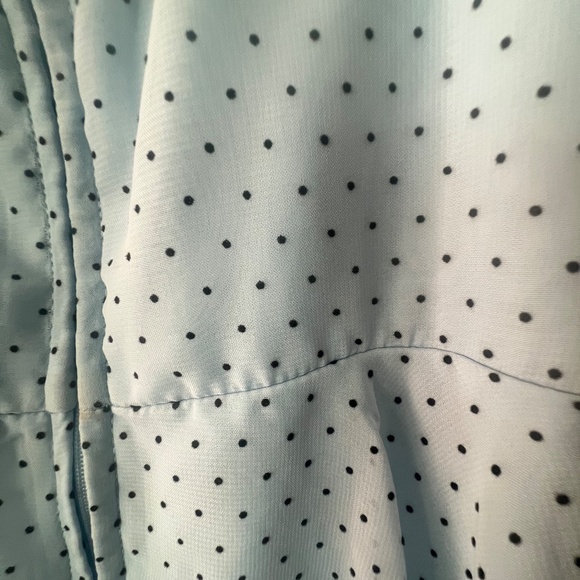 Girls Party Dress Blue Polka Dot Ruffles - Picture 4 of 5